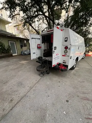 Magnet Plumbing service vehicle on-site for Sewer Line Repair in Naples